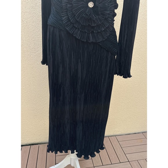 Steven Stoller black Fortuny style pleats plisse  evening dress, party dress - Picture 6 of 11